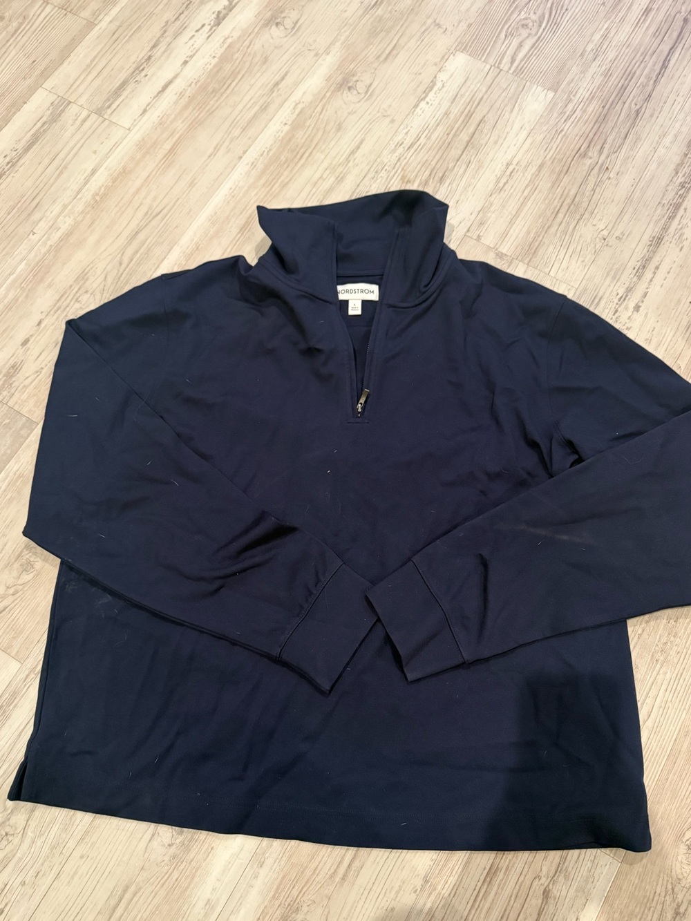 Nordstrom Men’s Zip-Neck Pullover Sweater - Navy Blue
